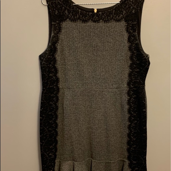 Grey with black lace dress, 16 - Picture 1 of 4